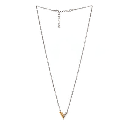 Louis Vuitton Essential V Uniformes Necklace Silver Gold 3 of 5