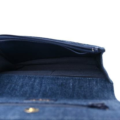 Chanel Denim Quilted Chanel 19 Wallet On Chain WOC Blue 4 of 8