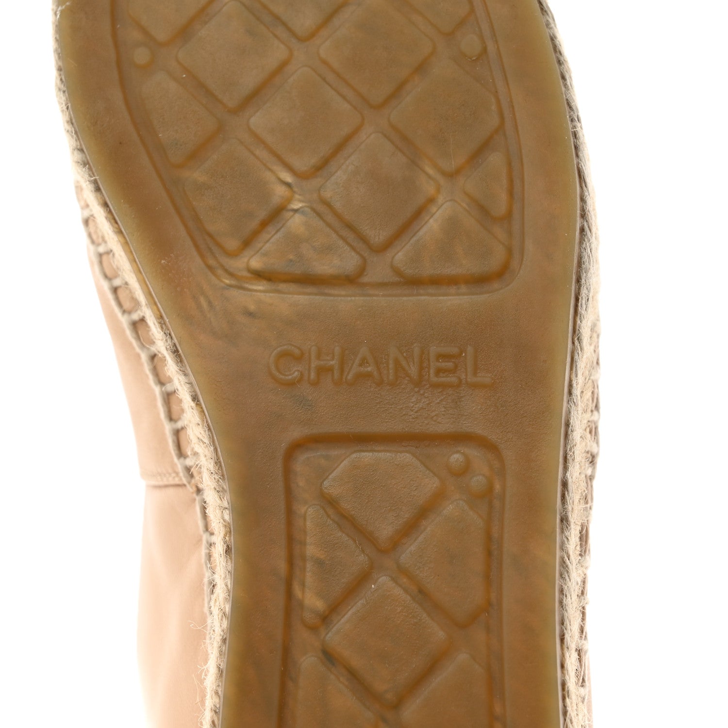 Chanel Lambskin CC Espadrilles 38 Beige Black 8 of 9