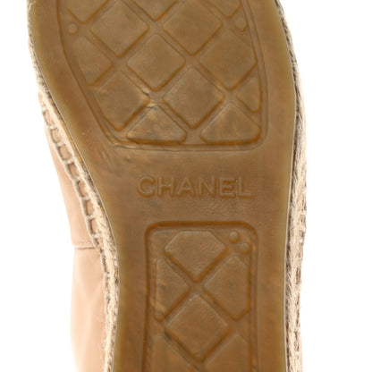 Chanel Lambskin CC Espadrilles 38 Beige Black 8 of 9