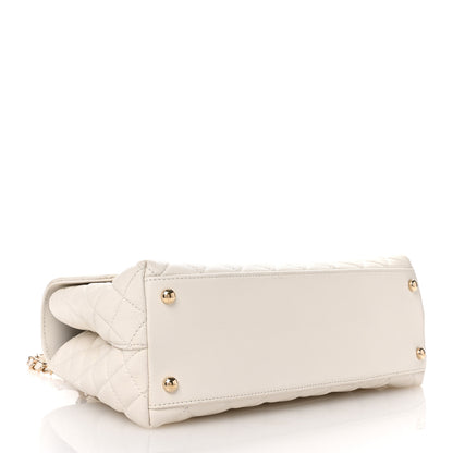 Chanel Caviar Quilted Small Coco Handle Flap White 4 of 11