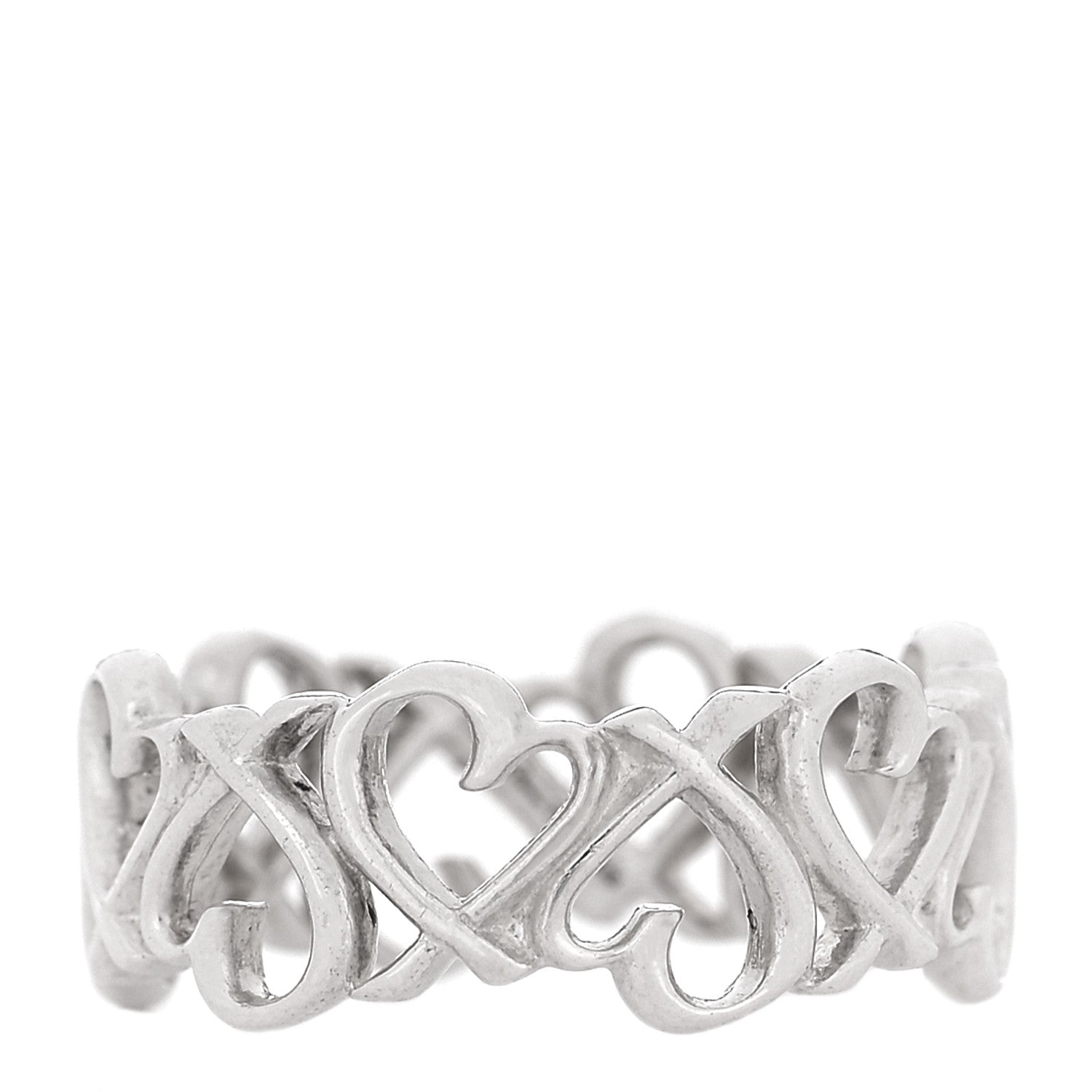 Tiffany Sterling Silver Paloma Picasso Loving Heart Band Ring 49 5 1 of 4