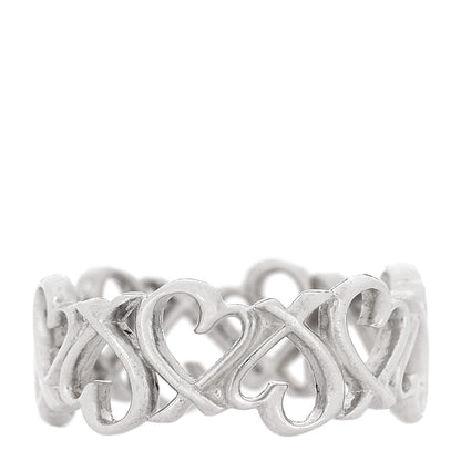 Tiffany Sterling Silver Paloma Picasso Loving Heart Band Ring 49 5 1 of 4