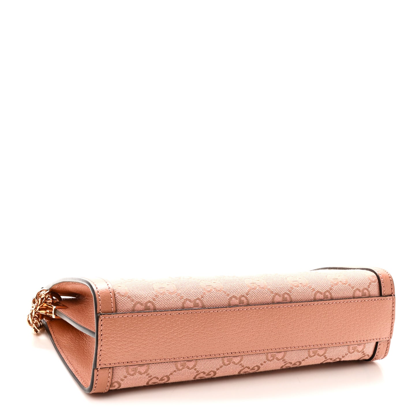 Monogram Textured Dollar Calfskin Small Ophidia Chain Shoulder Bag Cloche Rose Pink