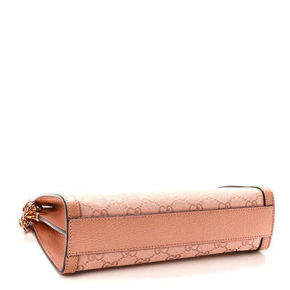 Gucci Monogram Textured Dollar Calfskin Small Ophidia Chain Shoulder Bag Cloche Rose Pink 4 of 10