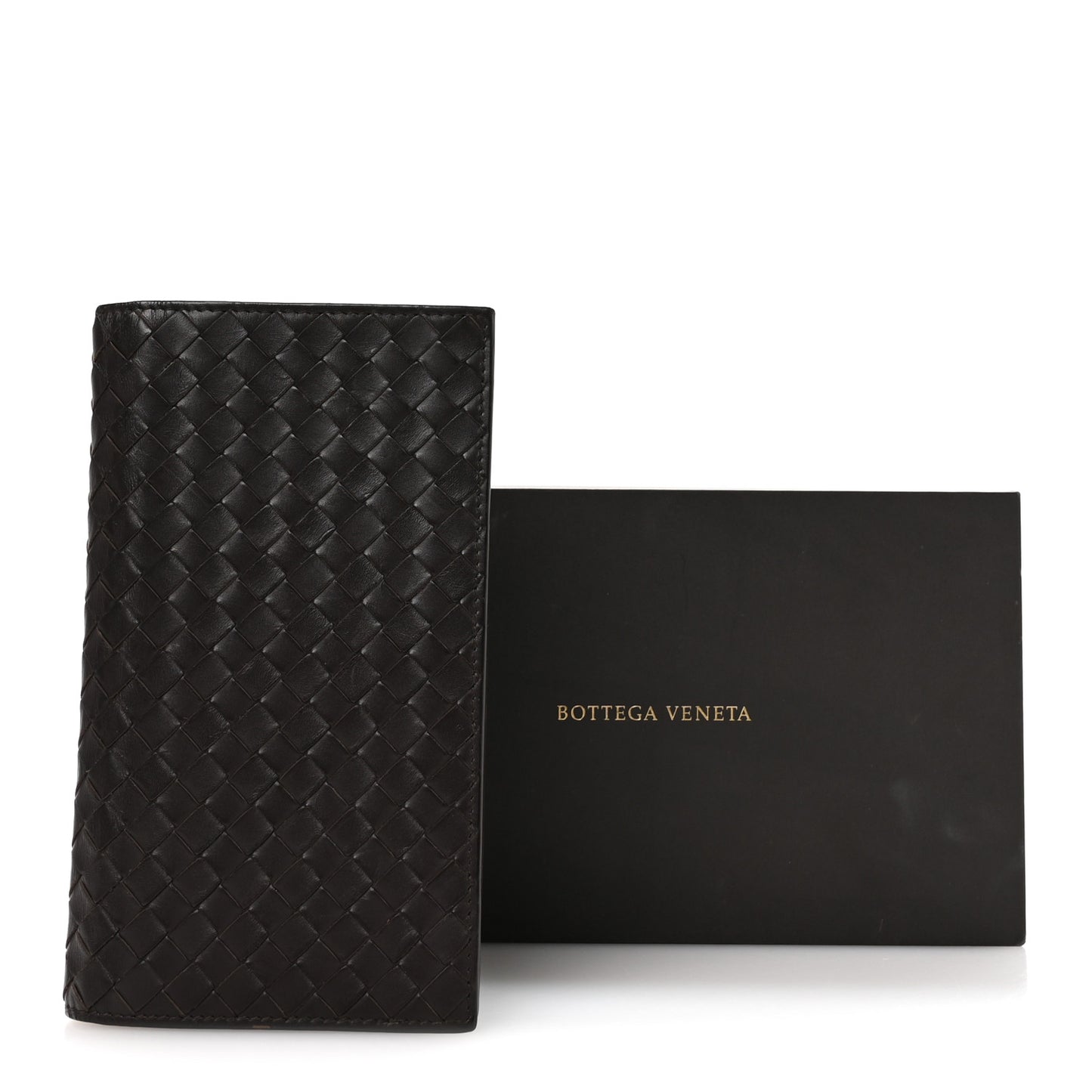 Nappa Intrecciato Continental Flap Wallet Brown