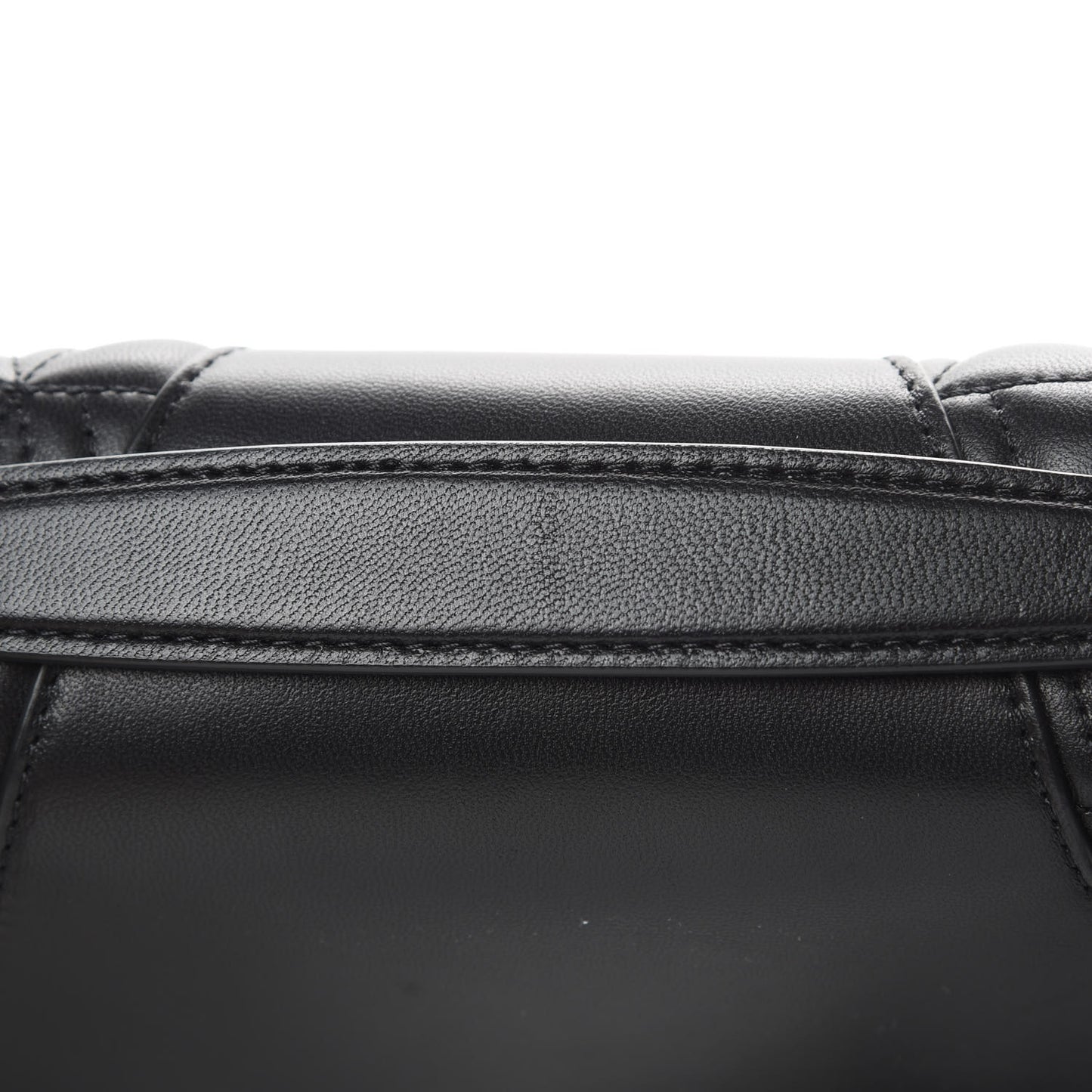 Nappa Quilted Virtus Top Handle Shoulder Bag Black
