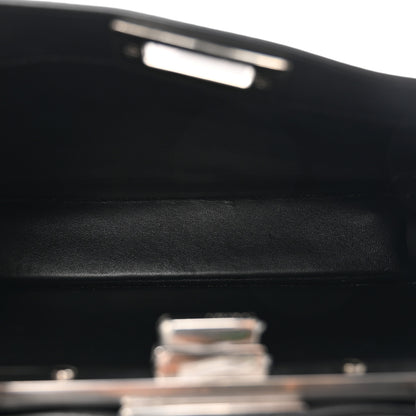 Fendi Vitello Seta Shiny Nappa Logo Embossed Laces Small Peekaboo I SEE U Satchel Black 5 of 13