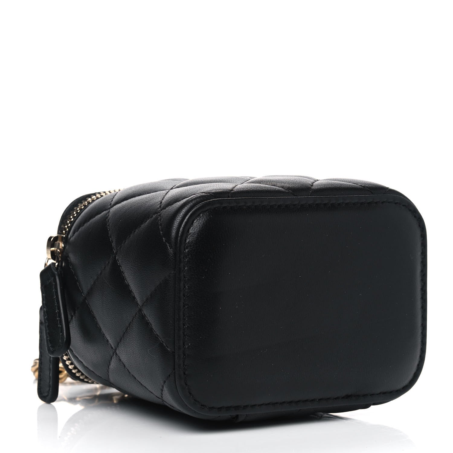 Chanel Lambskin Quilted Mini Pearl Crush Vanity Case With Chain Black 3 of 4