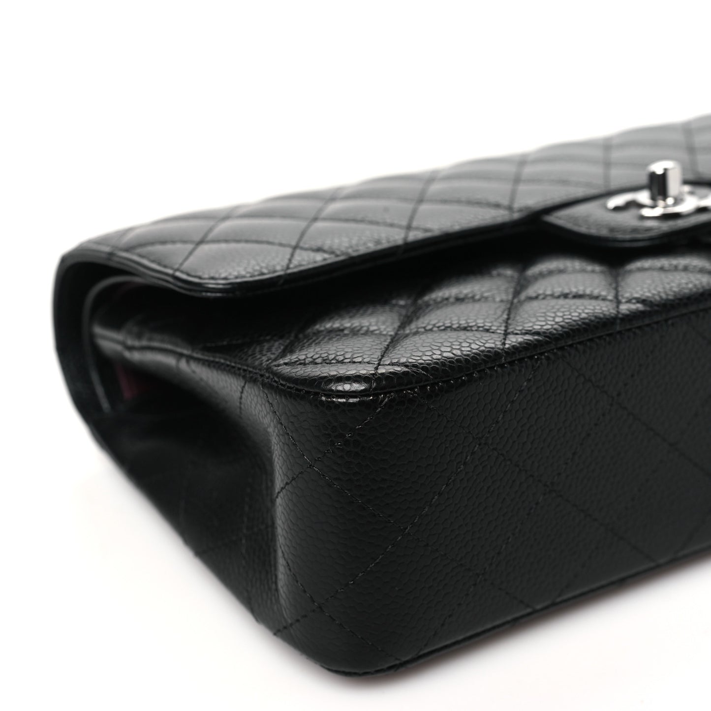 Caviar Quilted Medium Double Flap Black