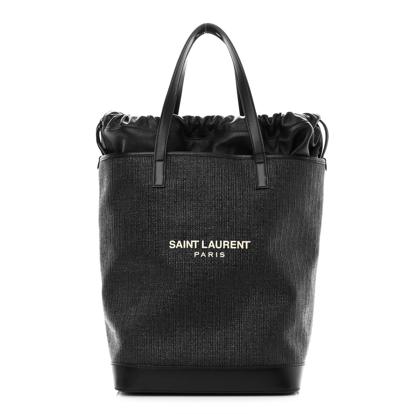 Linen Canvas Teddy Shopping Bag Black