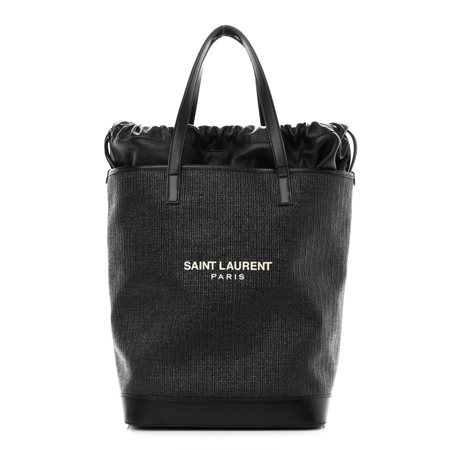 Saint Laurent Linen Canvas Teddy Shopping Bag Black 1 of 11