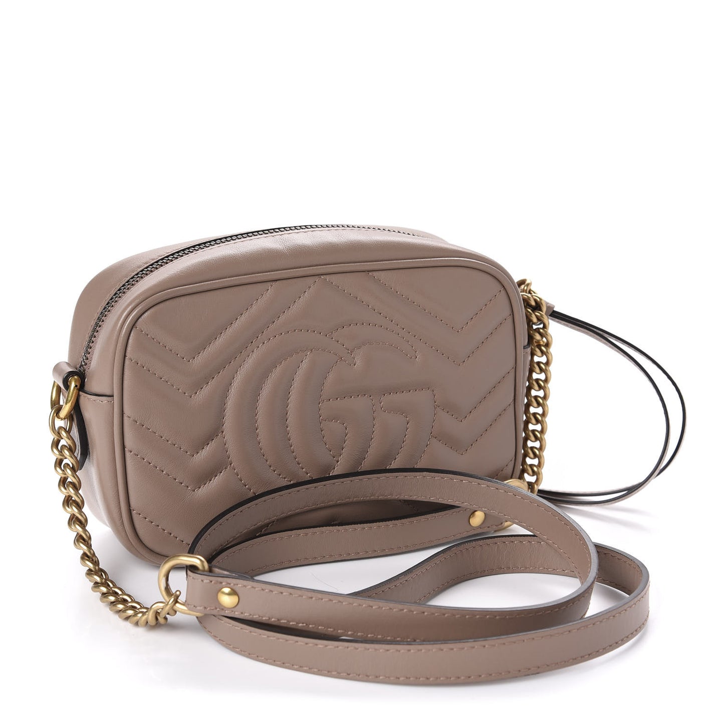 Calfskin Matelasse Mini GG Marmont Chain Shoulder Bag Porcelain Rose