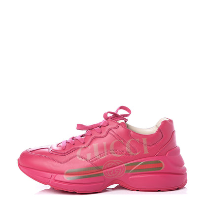 Gucci Calfskin Logo Womens Rhyton Sneakers 40 Box Pink 1 of 11