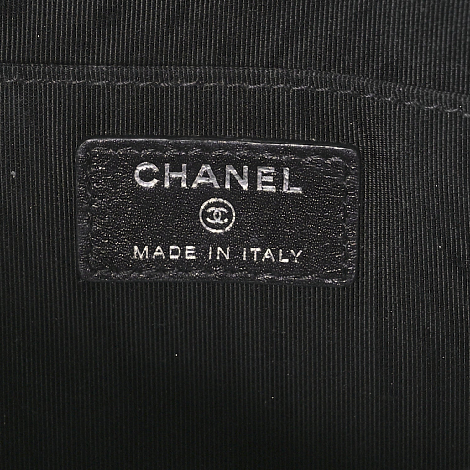 Chanel Metallic Lambskin Embossed Envelope Clutch Black 6 of 10