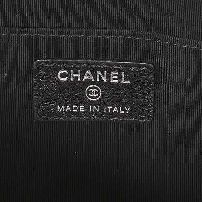 Chanel Metallic Lambskin Embossed Envelope Clutch Black 6 of 10