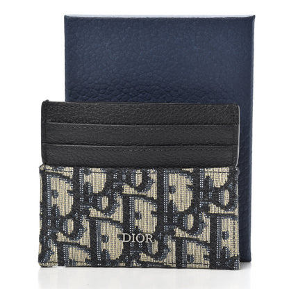 Christian Dior Grained Calfskin Oblique Card Holder Black 7 of 7