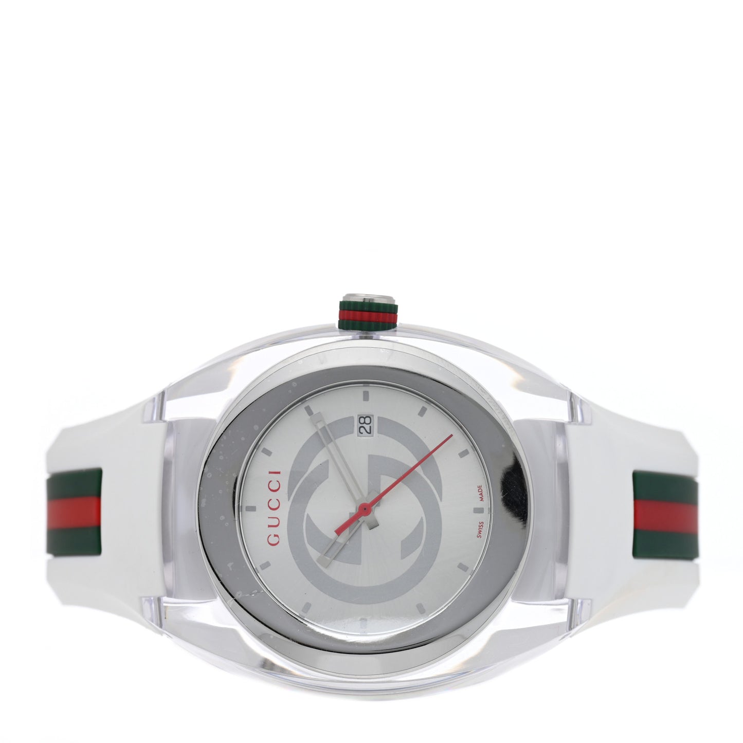 Stainless Steel Rubber 46mm Sync Web Quartz Watch White