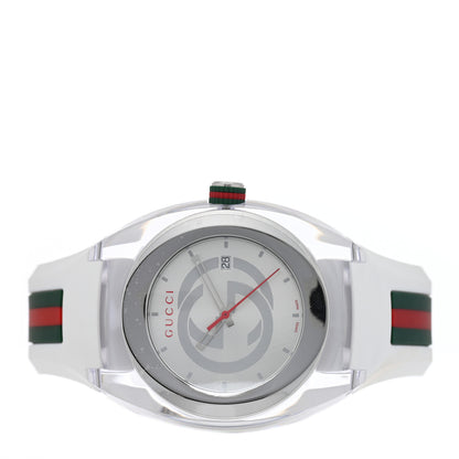 Gucci Stainless Steel Rubber 46mm Sync Web Quartz Watch White 2 of 5