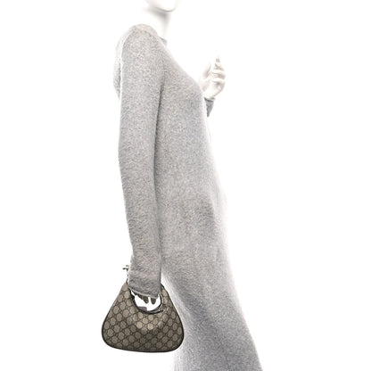 Gucci GG Supreme Monogram Textured Calfskin Web Small Attache Shoulder Bag Beige Ebony New Acero 2 of 10