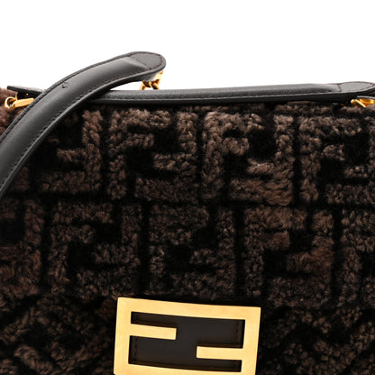 Fendi Shearling FF Midi Chain Baguette Ebano 8 of 11