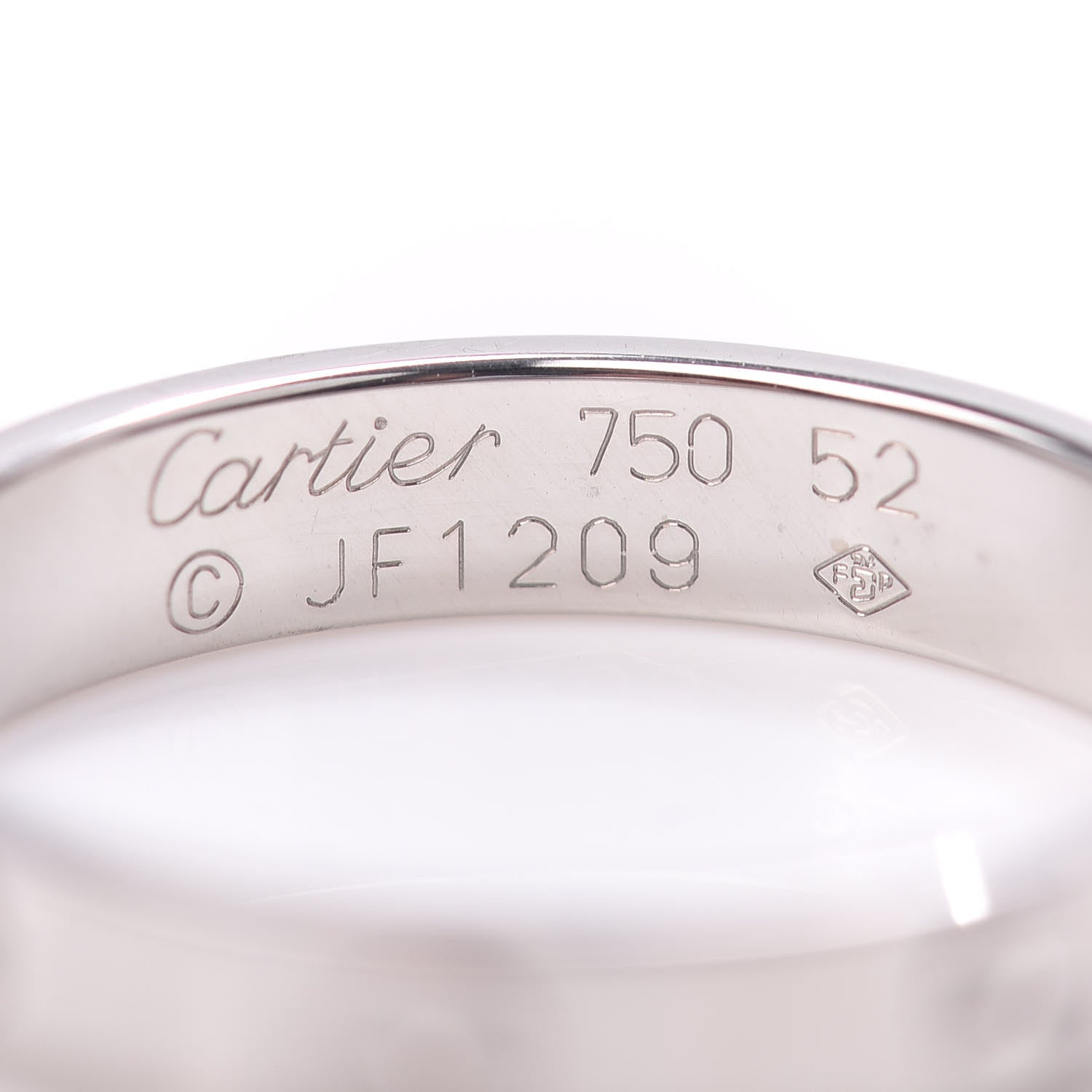 Cartier 18K White Gold 3.5mm LOVE Wedding Band Ring 52 6 4 of 4