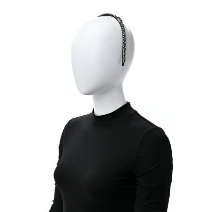 Chanel Metal Lambskin CC Turnlock Chain Headband Gold Black 2 of 5