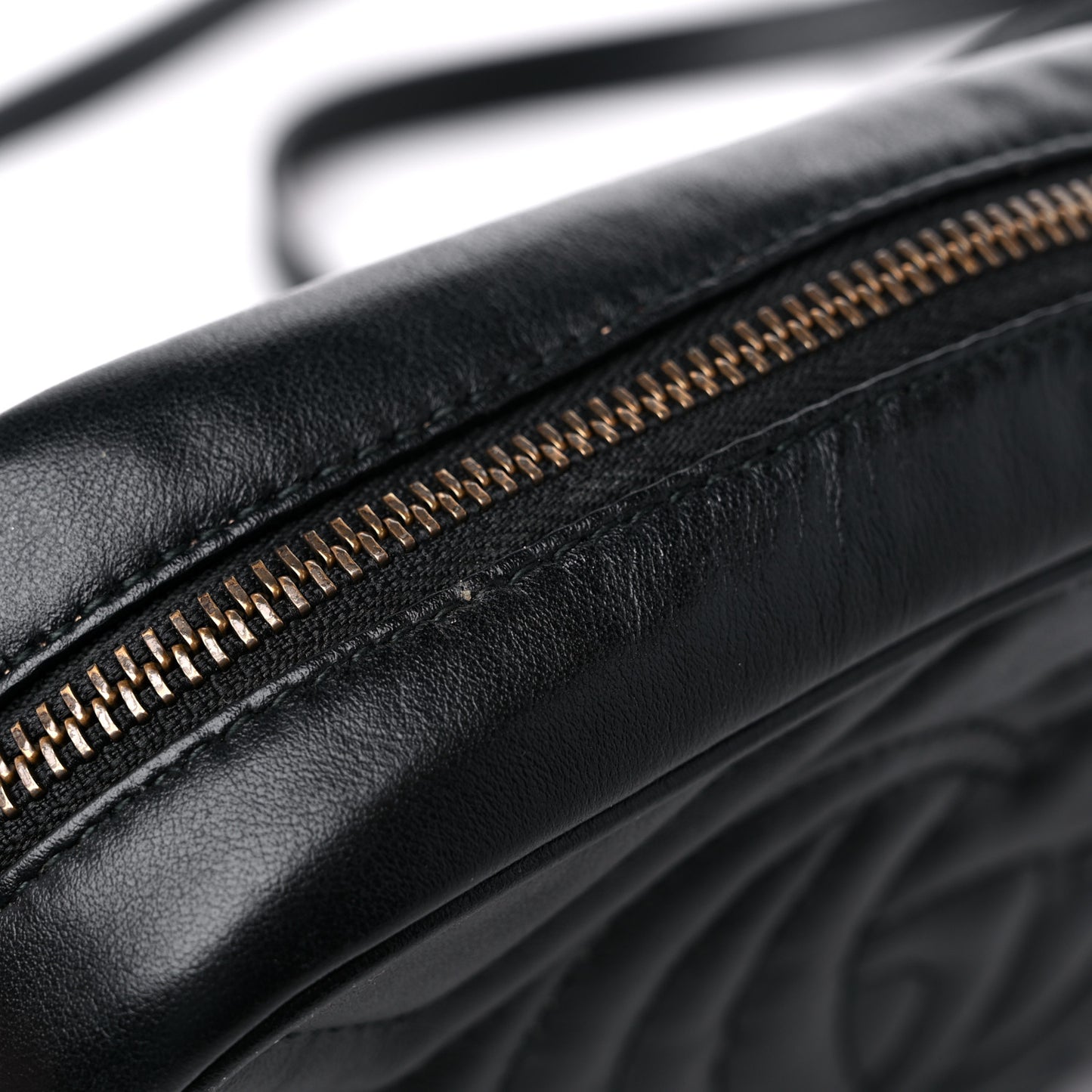 Calfskin Matelasse Mini GG Marmont Chain Shoulder Bag Black