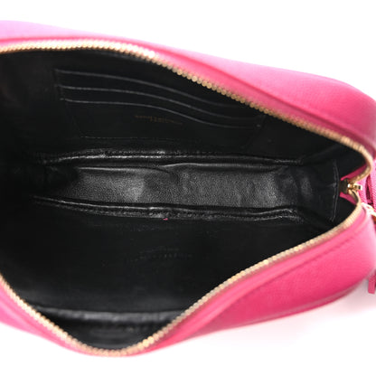 Saint Laurent Grain De Poudre Matelasse Monogram Mini Lou Camera Bag Fuchsia 5 of 10