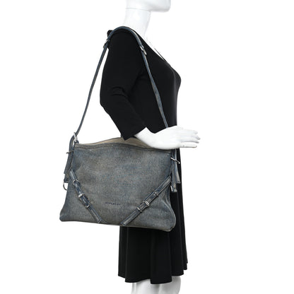 Givenchy Washed Denim Medium Voyou Bag Military Blue 2 of 13