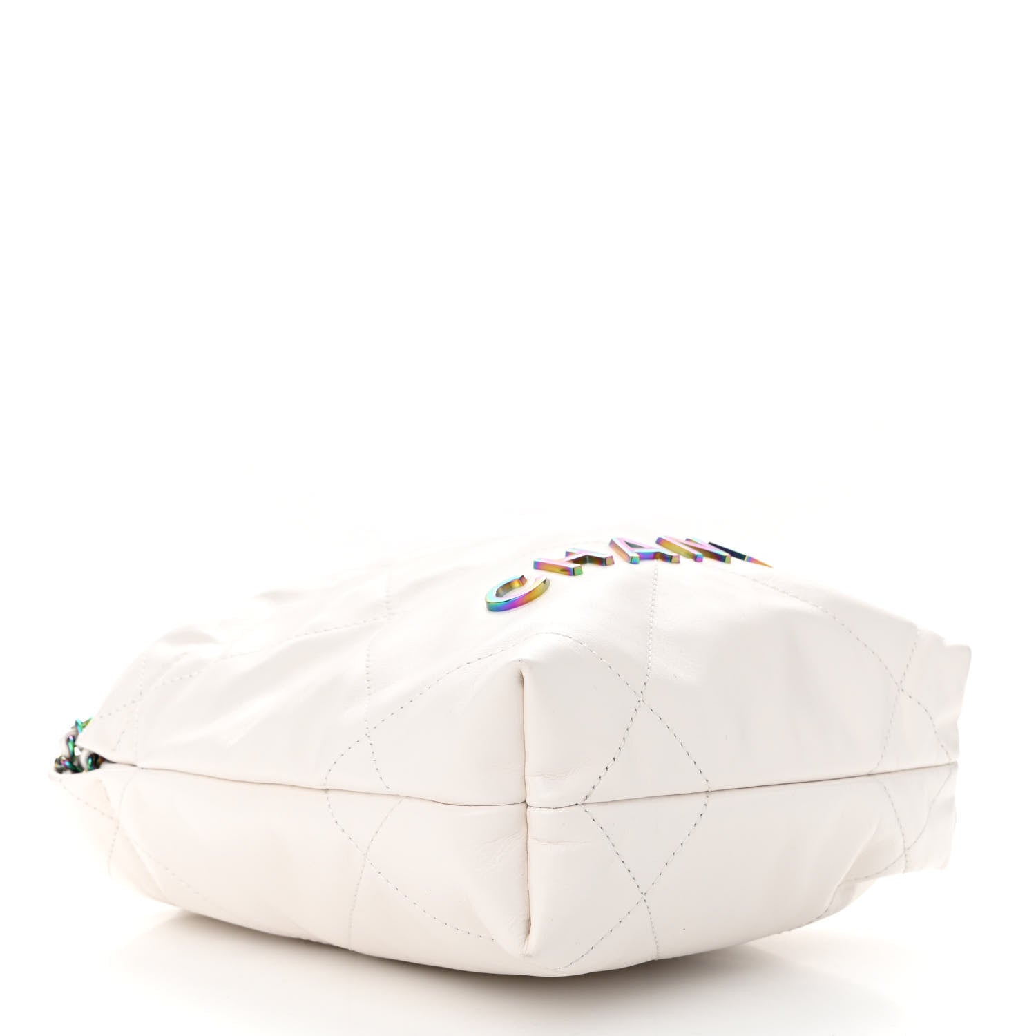 Chanel Shiny Calfskin Quilted Rainbow Mini Chanel 22 White 4 of 10