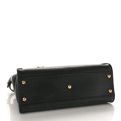 Fendi Vitello Seta Shiny Nappa Medium Peekaboo Iconic Satchel Black 4 of 8