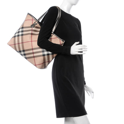 Burberry Patent Supernova Check Stanton Tote Dark Nickel 2 of 24