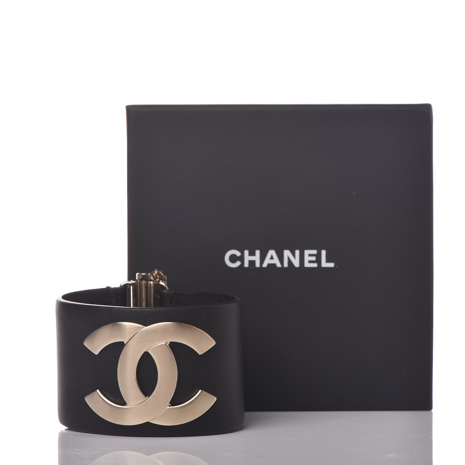 Chanel Calfskin CC Wide Cuff M Black 6 of 6