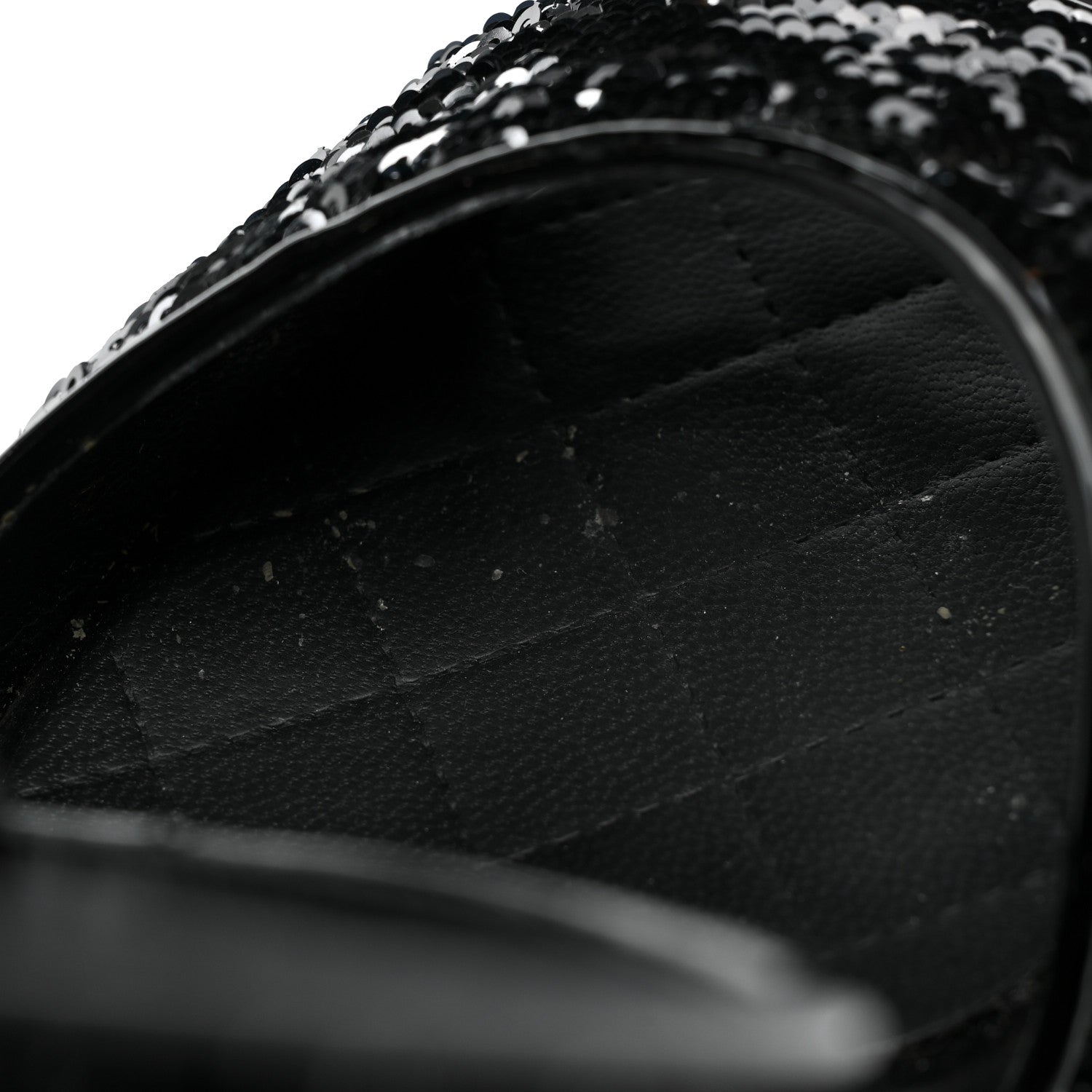 Chanel Sequin Wedge Sandals 40.5 Black 10 of 11