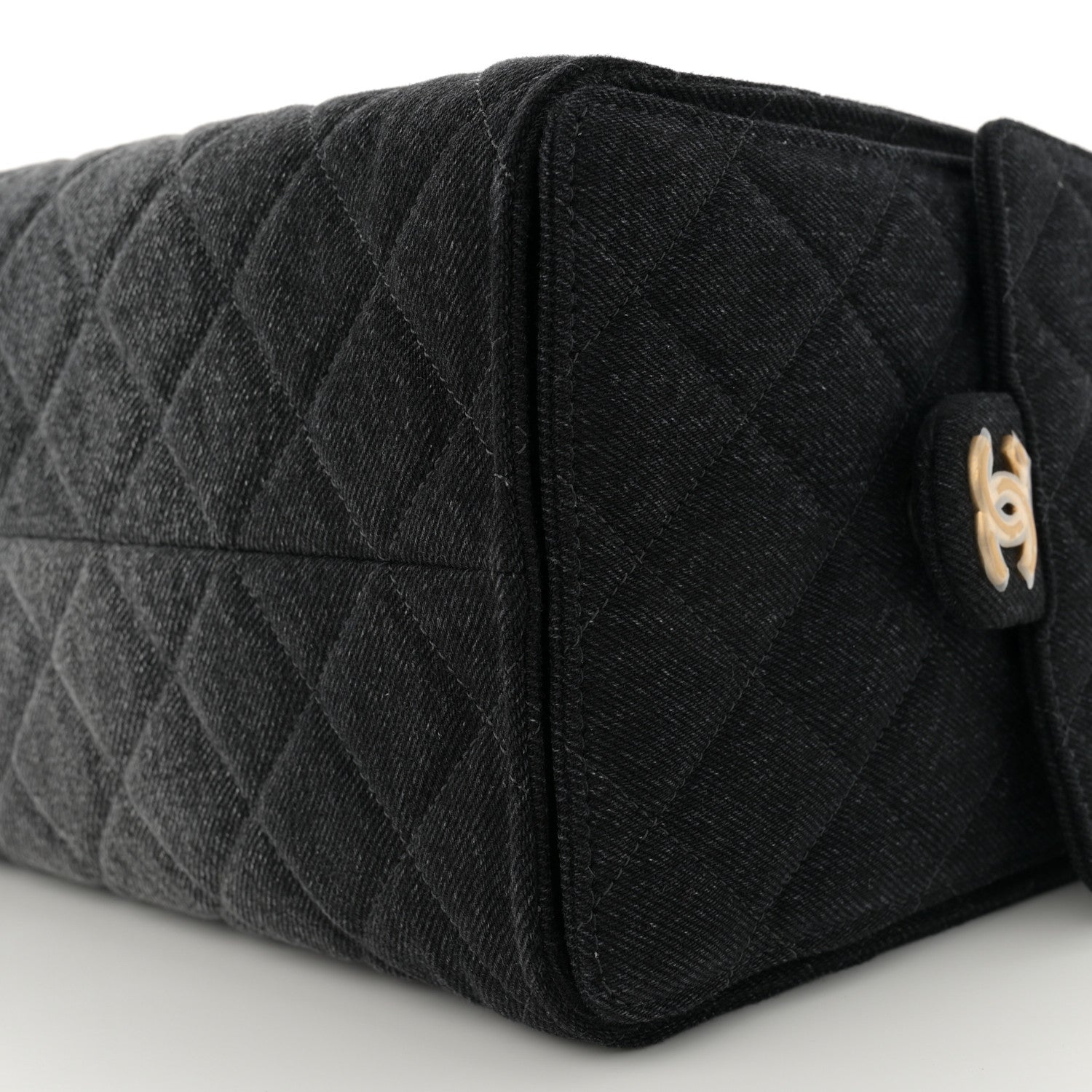 Chanel Washed Denim Quilted Medium Chanel 25 Handbag Black 11 of 11