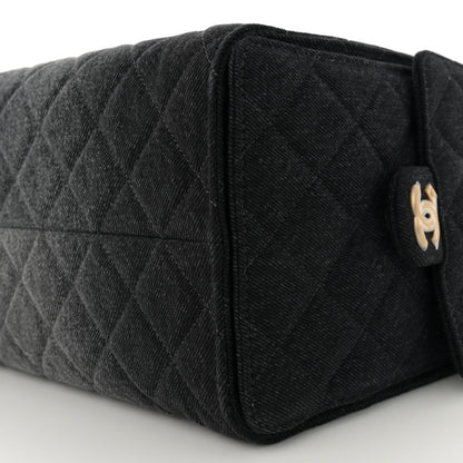 Chanel Washed Denim Quilted Medium Chanel 25 Handbag Black 11 of 11