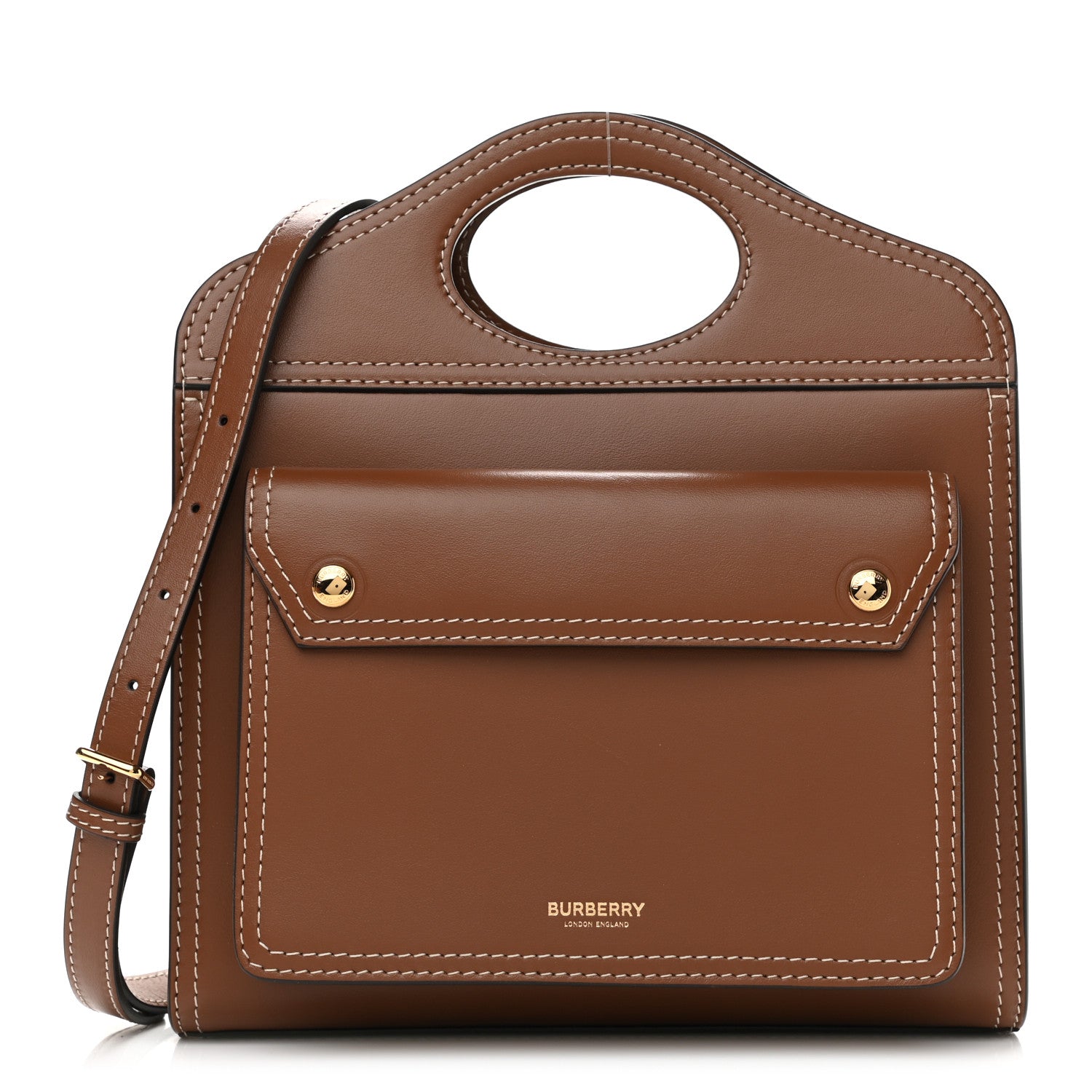 Burberry Smooth Calfskin Mini Pocket Bag Malt Brown 1 of 11