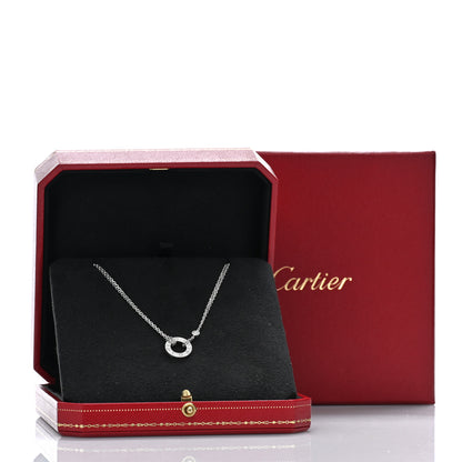 Cartier 18K White Gold 2 Diamond LOVE Necklace 5 of 5