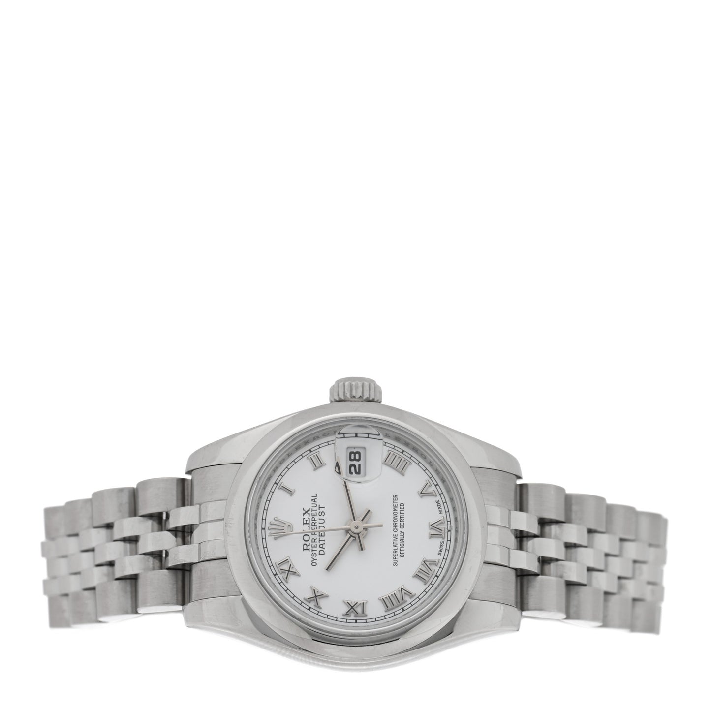 Stainless Steel 26mm Oyster Perpetual Datejust Watch White Roman 179160