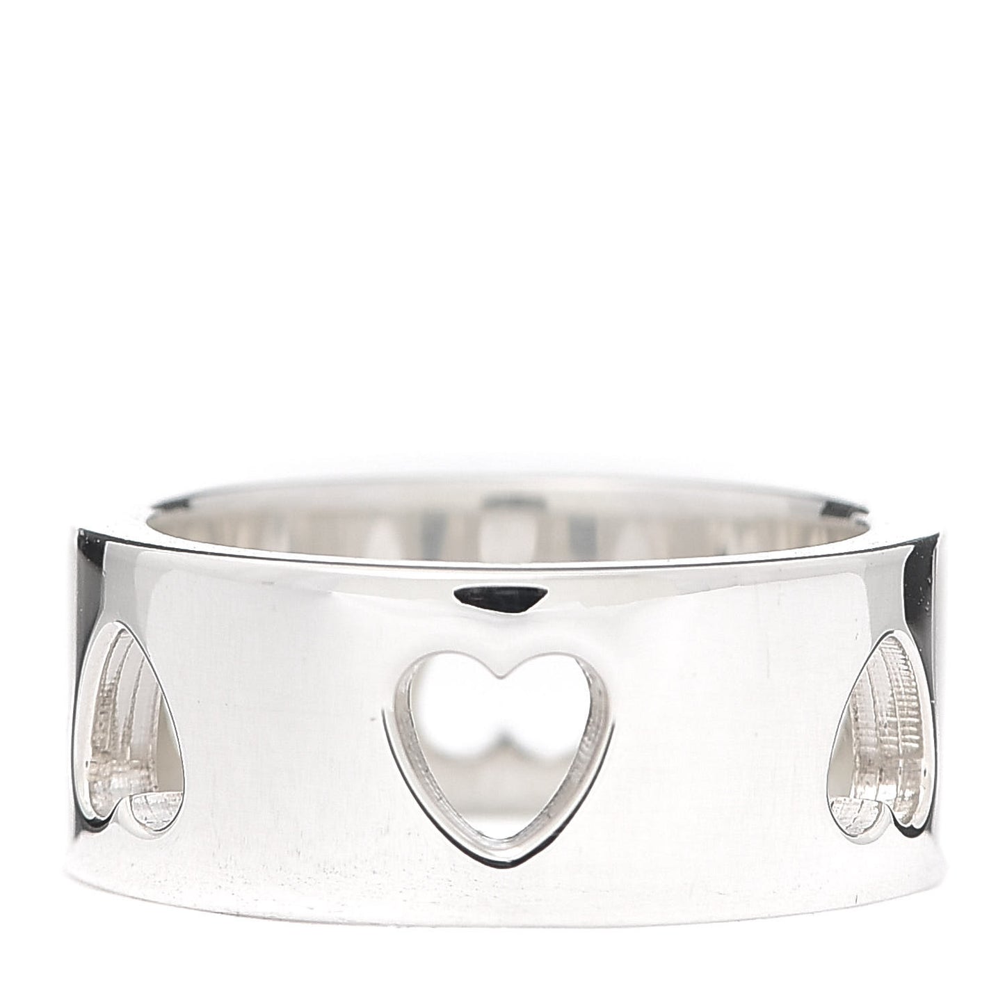 Sterling Silver Heart Stencil Band Ring 49 5