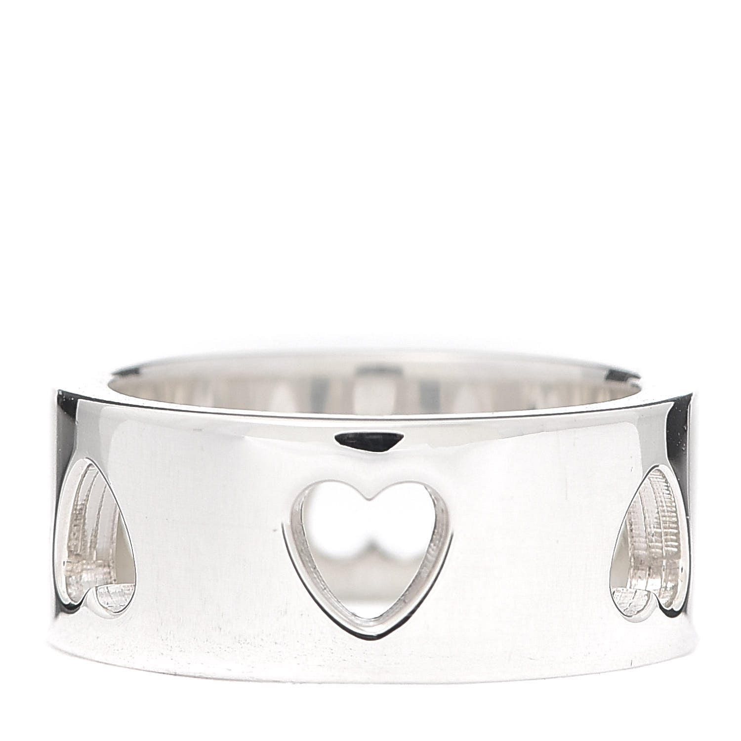 Tiffany Sterling Silver Heart Stencil Band Ring 49 5 3 of 4
