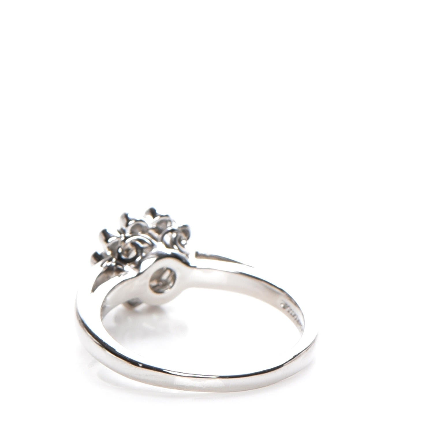 Tiffany Platinum Diamond Flower Ring 4.5 3 of 5