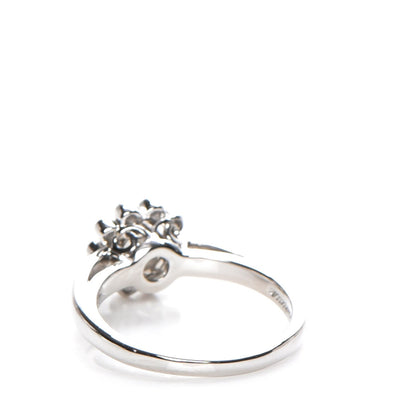 Tiffany Platinum Diamond Flower Ring 4.5 3 of 5