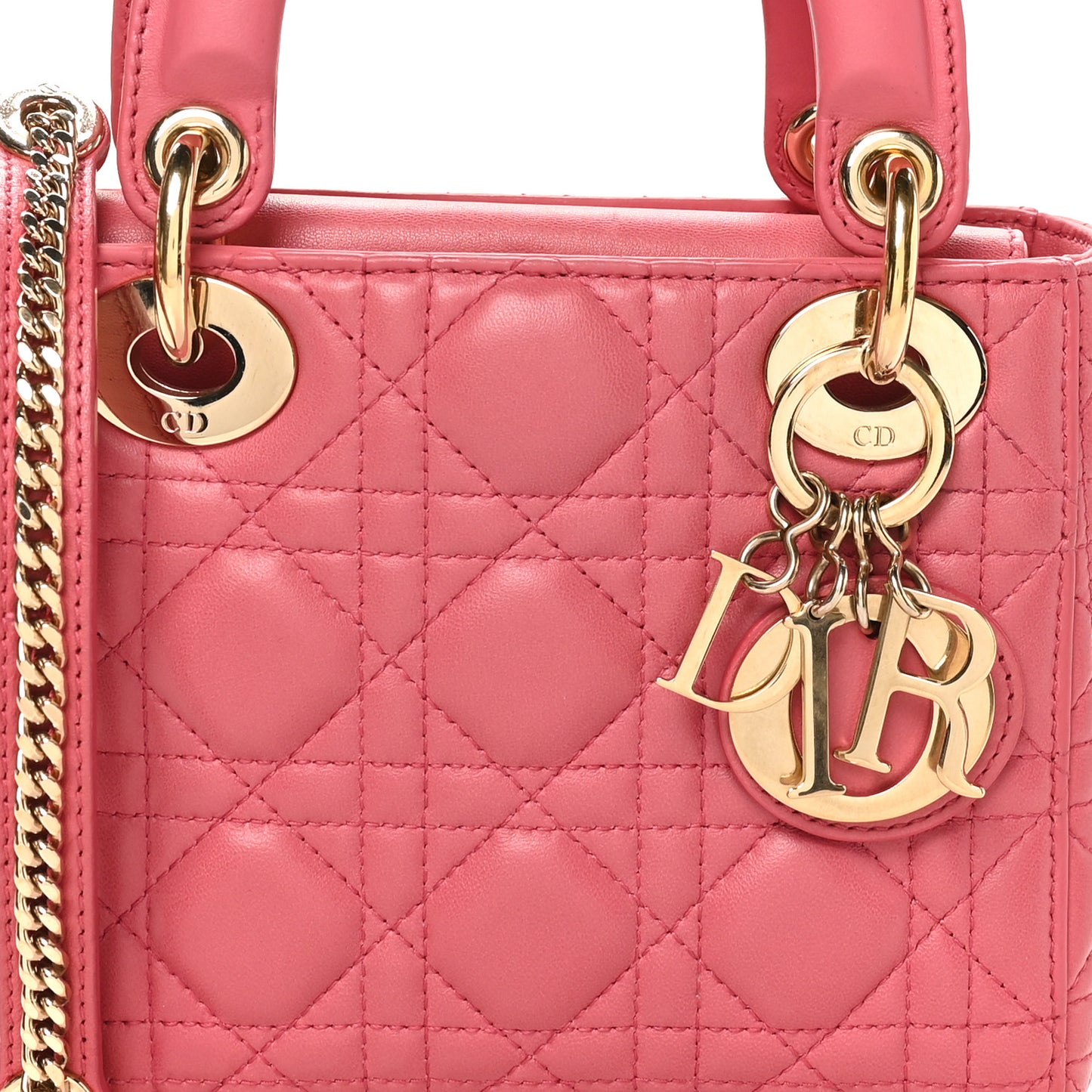Lambskin Cannage Mini Lady Dior Pink