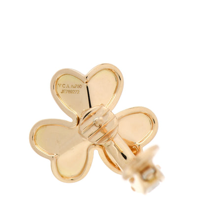 Van Cleef & Arpels 18K Yellow Gold Diamond Small Frivole Earrings 3 of 6
