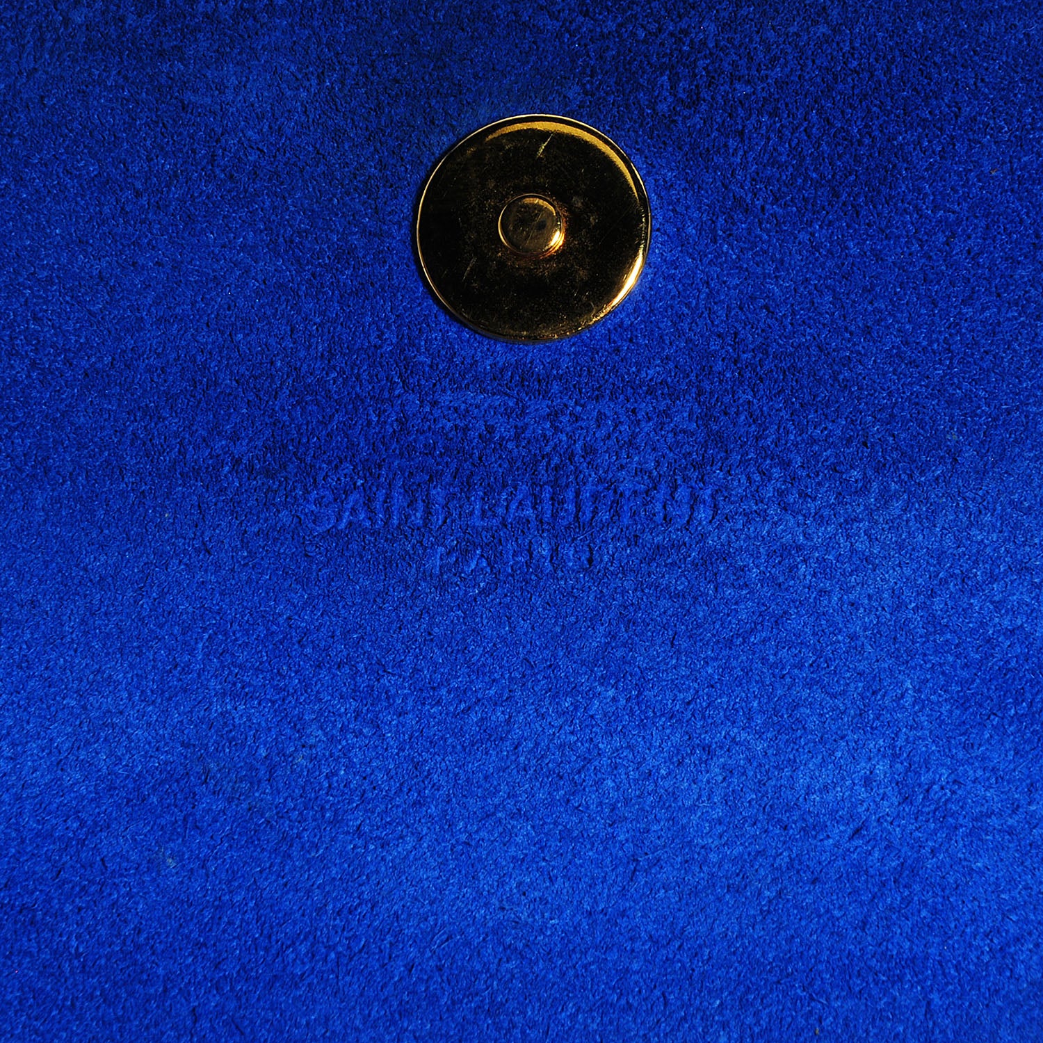 Saint Laurent Textured Patent Calfskin Classic Monogramme Clutch Royal Blue 8 of 8