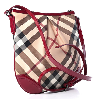 Burberry Patent Nova Check Julia Crossbody Bag Red 2 of 4