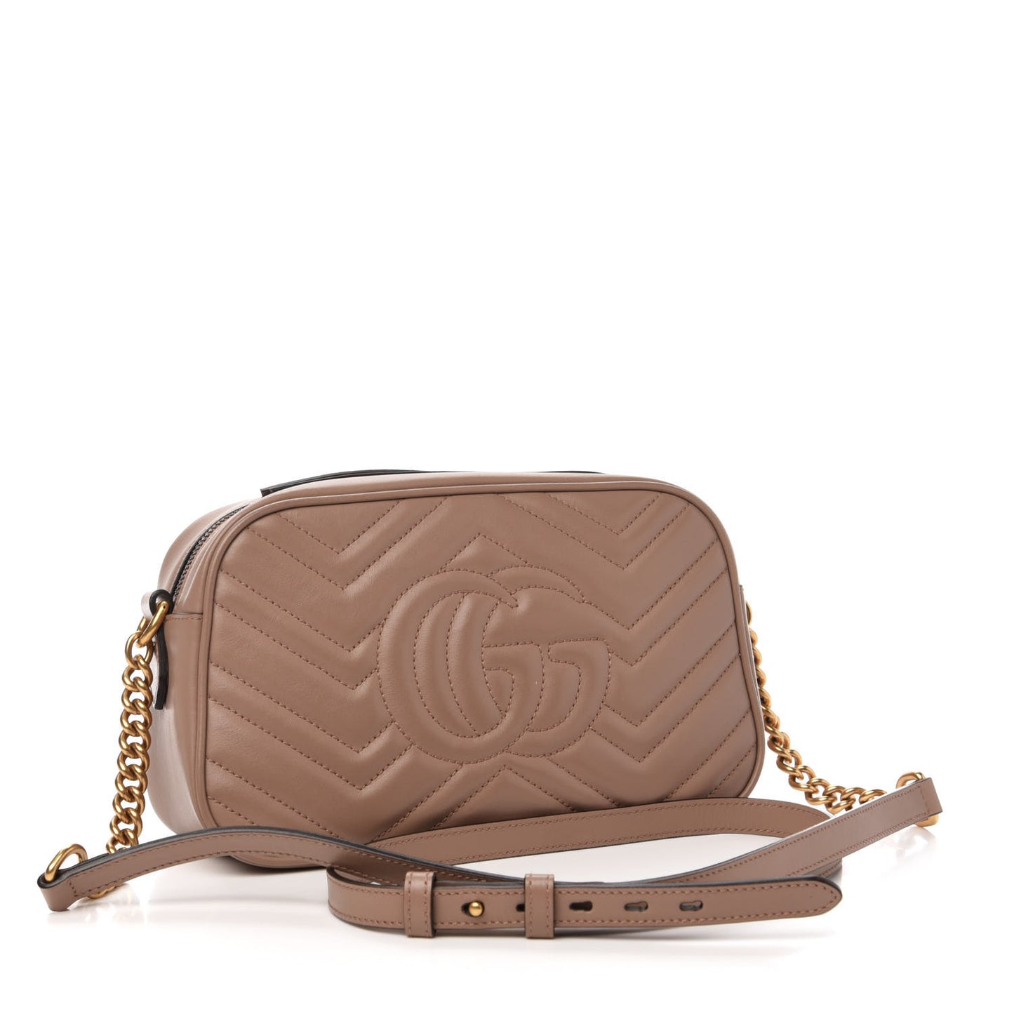 Calfskin Matelasse Small GG Marmont Chain Shoulder Bag Porcelain Rose
