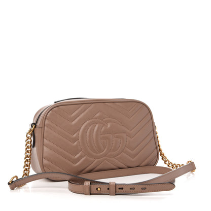 Gucci Calfskin Matelasse Small GG Marmont Chain Shoulder Bag Porcelain Rose 3 of 13